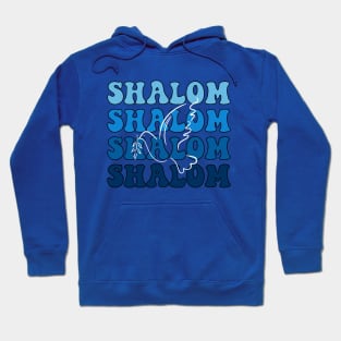 Blue and White Hebrew Shalom Peace Hoodie